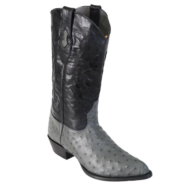 Los Altos Men's Full Quill Ostrich Roper Toe Boots - Black Cherry main image 0