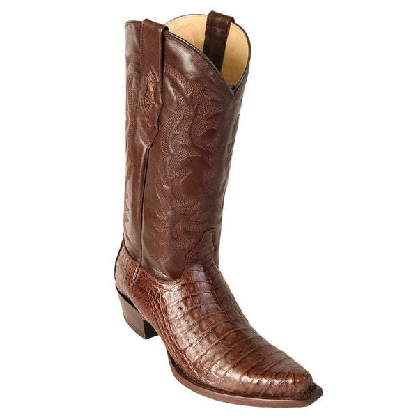 Los Altos Boots - Mens Dress Cowboy Boot - Low Priced Sanded Brown Caiman Belly Snip Toe Boots- in Brown Sanded main image 0