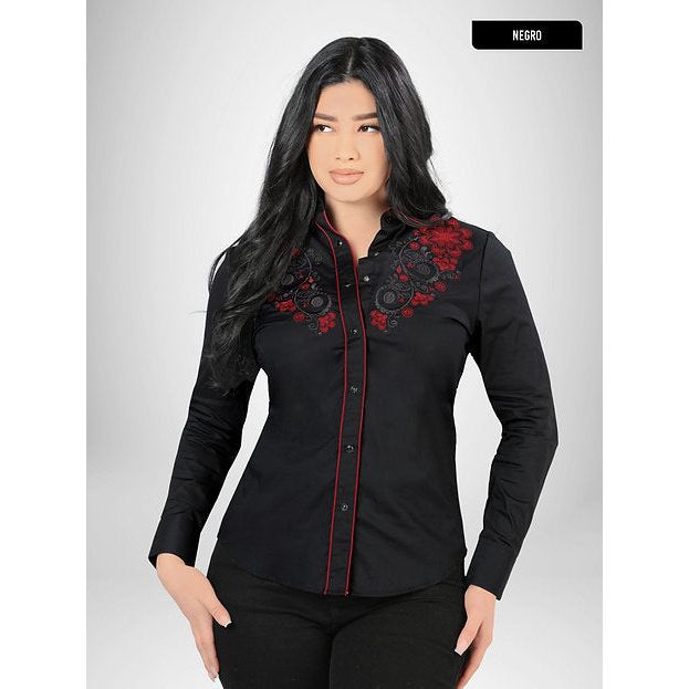 LAMASINI Women's Long Sleeve Western Shirt