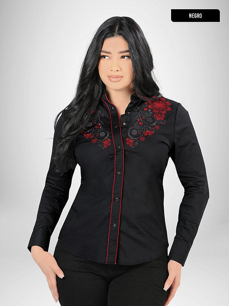 LAMASINI Women's Long Sleeve Western Shirt