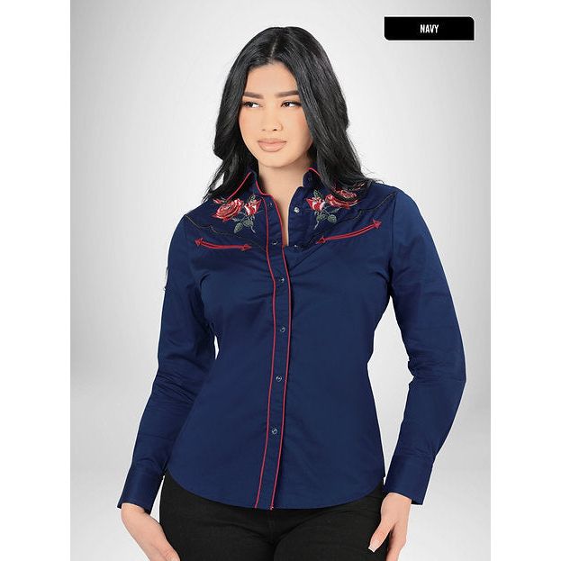 LAMASINI Women's Long Sleeve Western Shirt