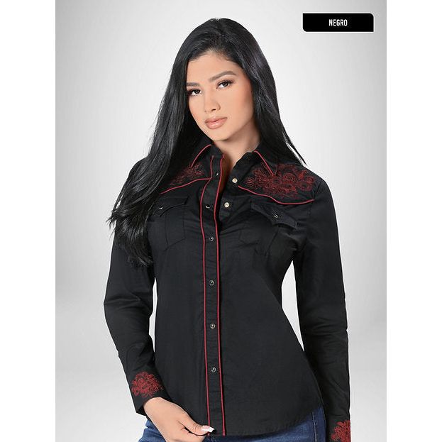 LAMASINI Women's Long Sleeve Western Shirt