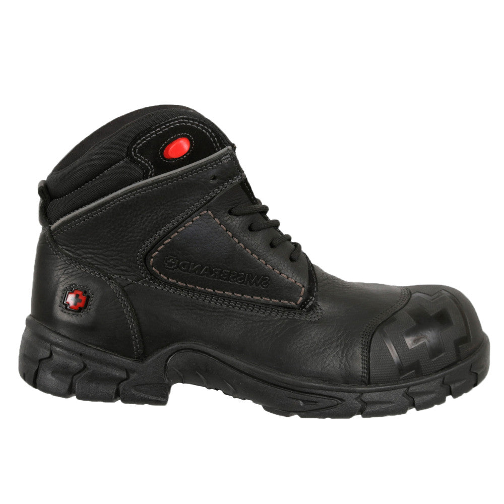 SWISSBRAND Gladiator 6" Men's Black Steel Toe Work Boots