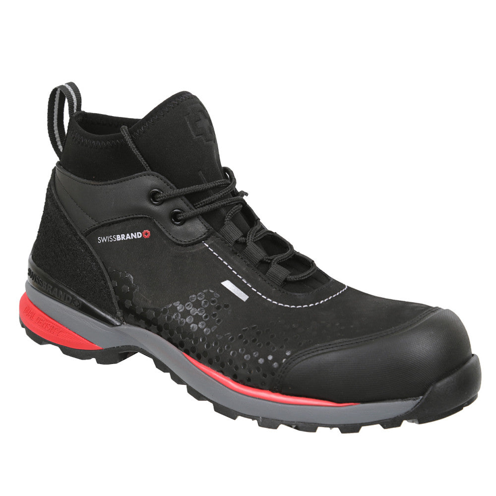 SWISSBRAND 6" Men's Black Steel Toe Work Boots