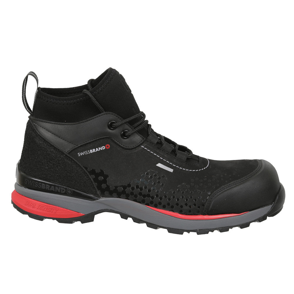 SWISSBRAND 6" Men's Black Steel Toe Work Boots