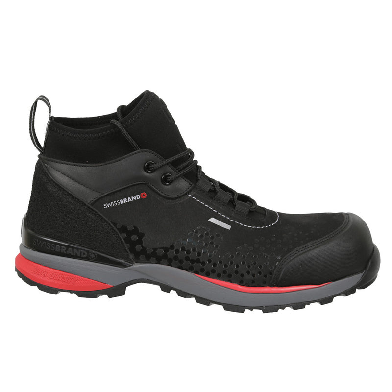 SWISSBRAND 6" Men's Black Steel Toe Work Boots