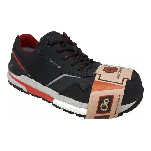 SWISSBRAND 4" Men's Black Steel Toe Work Shoes