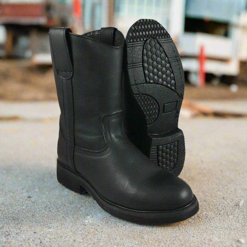 TAURO Men's 10" Black Wellington Work Boots