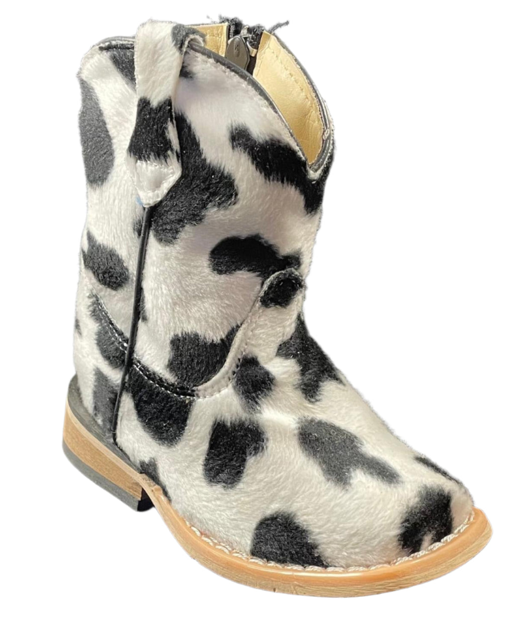 Baby Unisex Cow Hair Fabric Western Boots