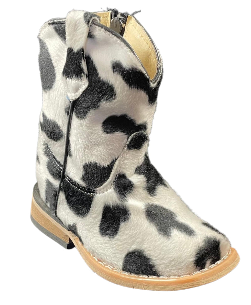 Kids Unisex Cow Hair Fabric Western Boots