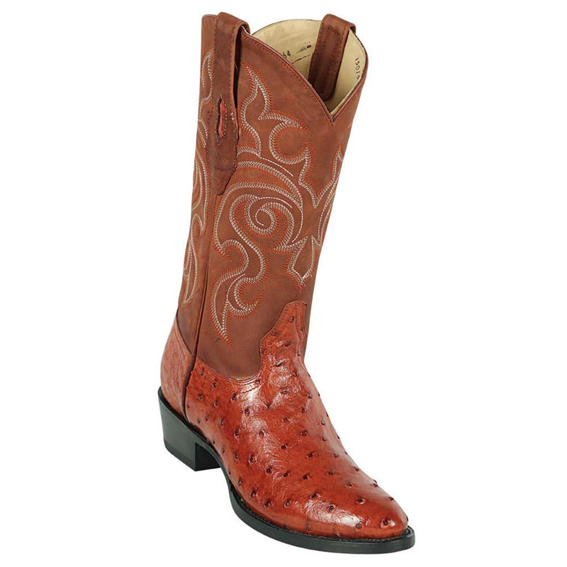 LOS ALTOS Men's Brandy Full Quill Ostrich Exotic Boots - Round Toe