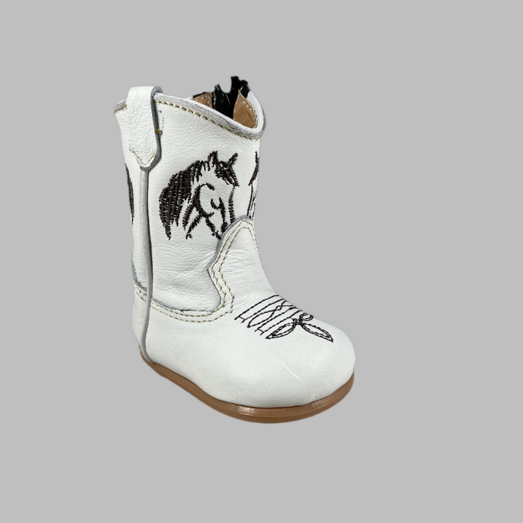 Baby Unisex Horse White Western Boots