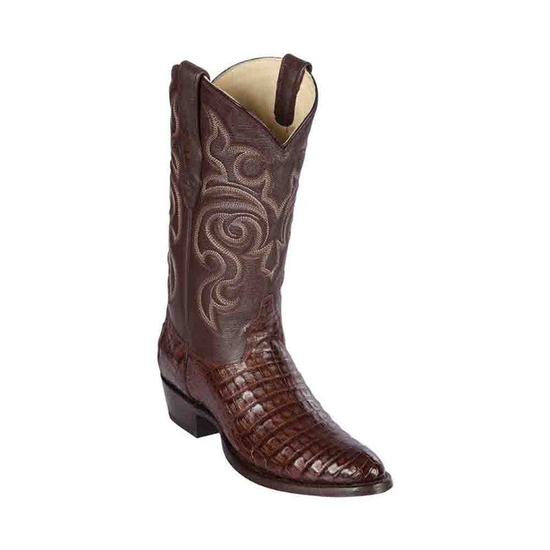 LOS ALTOS Men's Brown Caiman Belly Exotic Boots - Round Toe