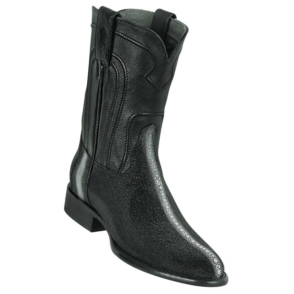 LOS ALTOS Men's Black Rowstone Stingray Exotic Roper Boots