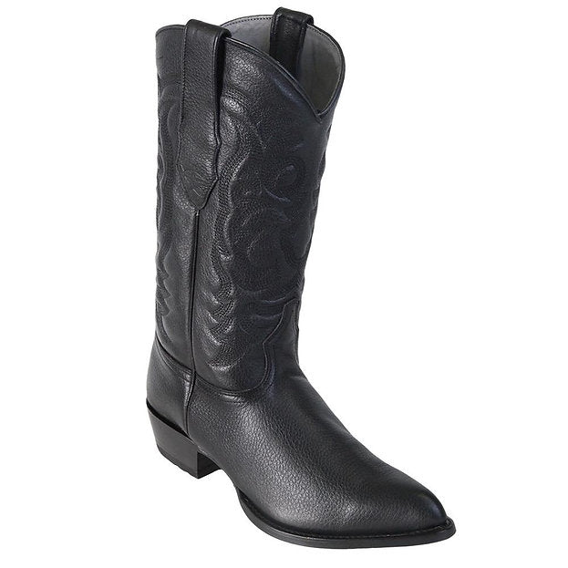 LOS ALTOS Men's Black Elk Exotic Boots - J Toe