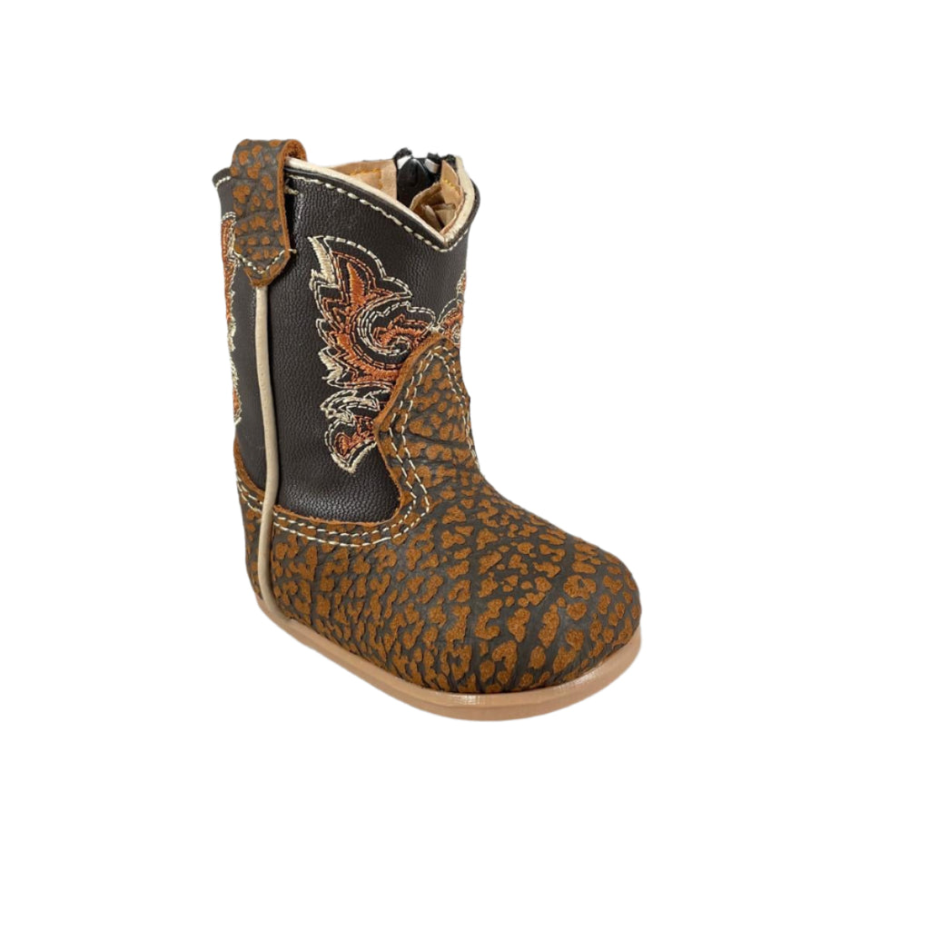 Baby Unisex Bull Neck Design Brown Western Boots