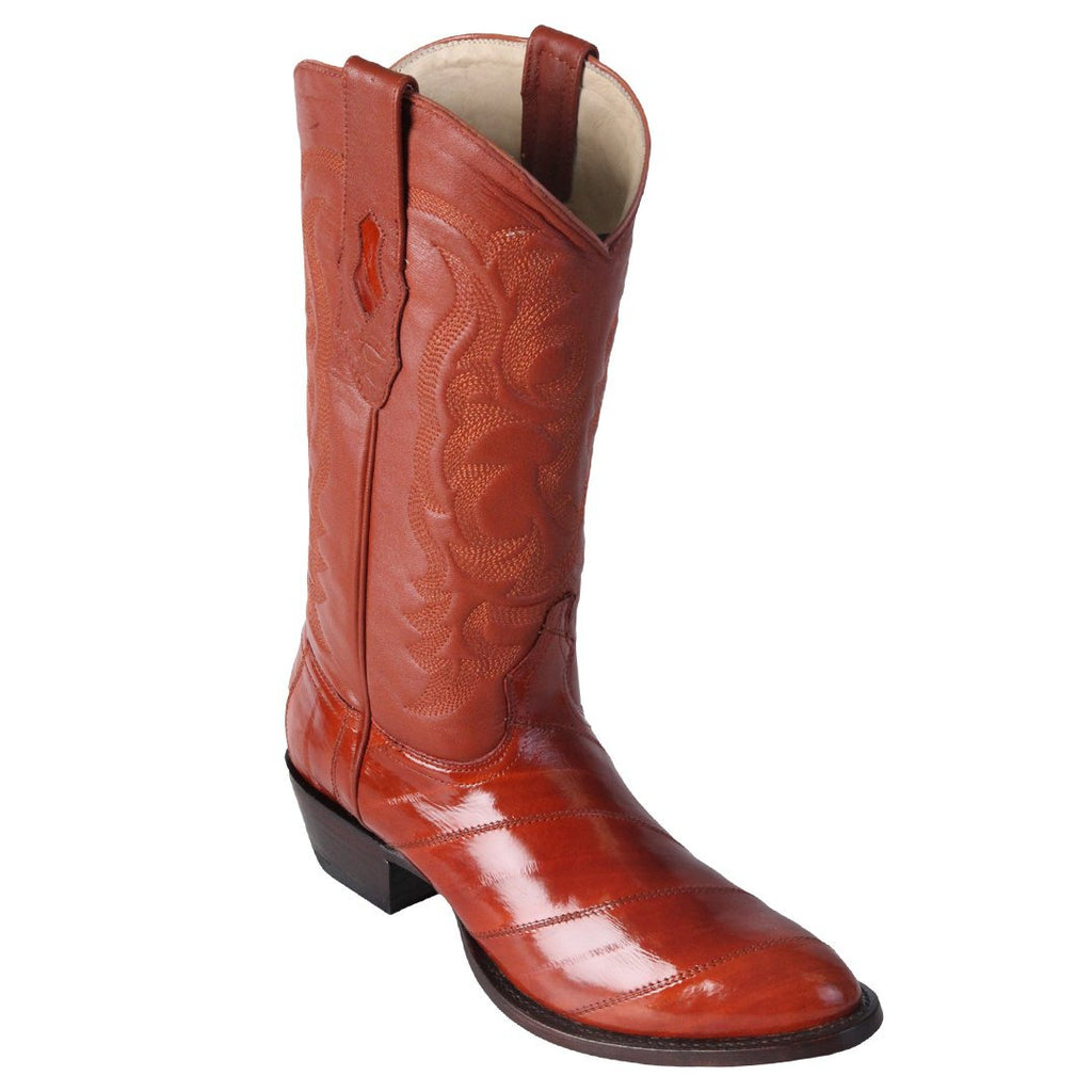 LOS ALTOS Men's Cognac Eel Exotic Boots - Round Toe