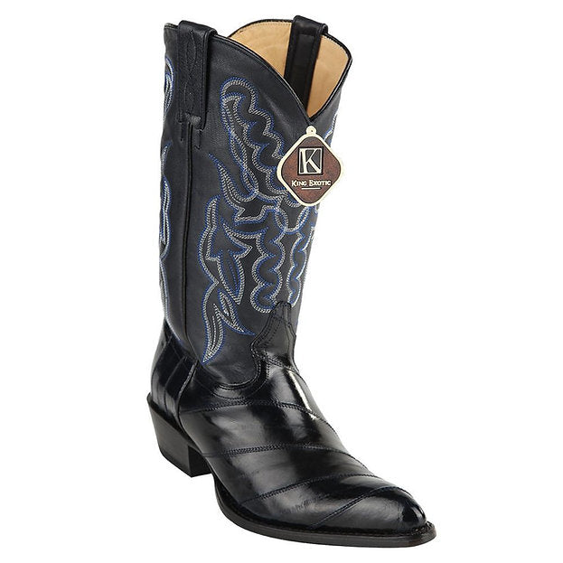 LOS ALTOS Men's Navy Eel Exotic Boots - J Toe