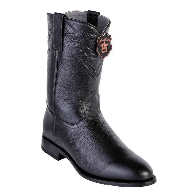 LOS ALTOS Men's Black Elk Exotic Roper Boots