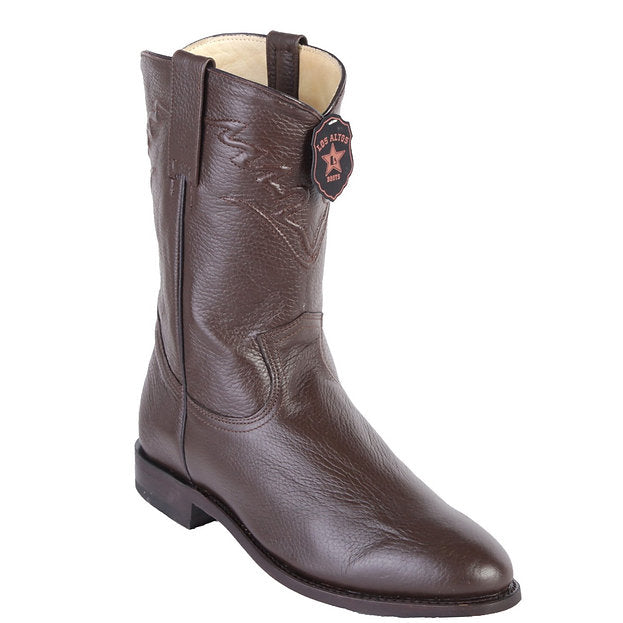 LOS ALTOS Men's Brown Elk Exotic Roper Boots