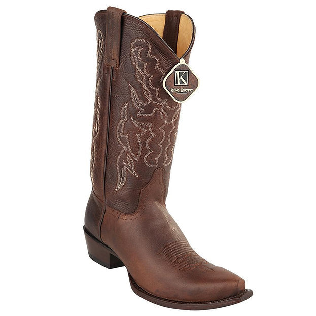 KING EXOTIC Men's Brown Grisly Western Boots - Snip Toe