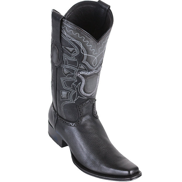 LOS ALTOS Men's Black Grisly Western Boots - European Toe