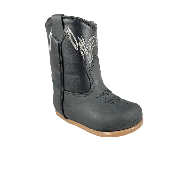 Baby Unisex Horseshoe Black Western Boots