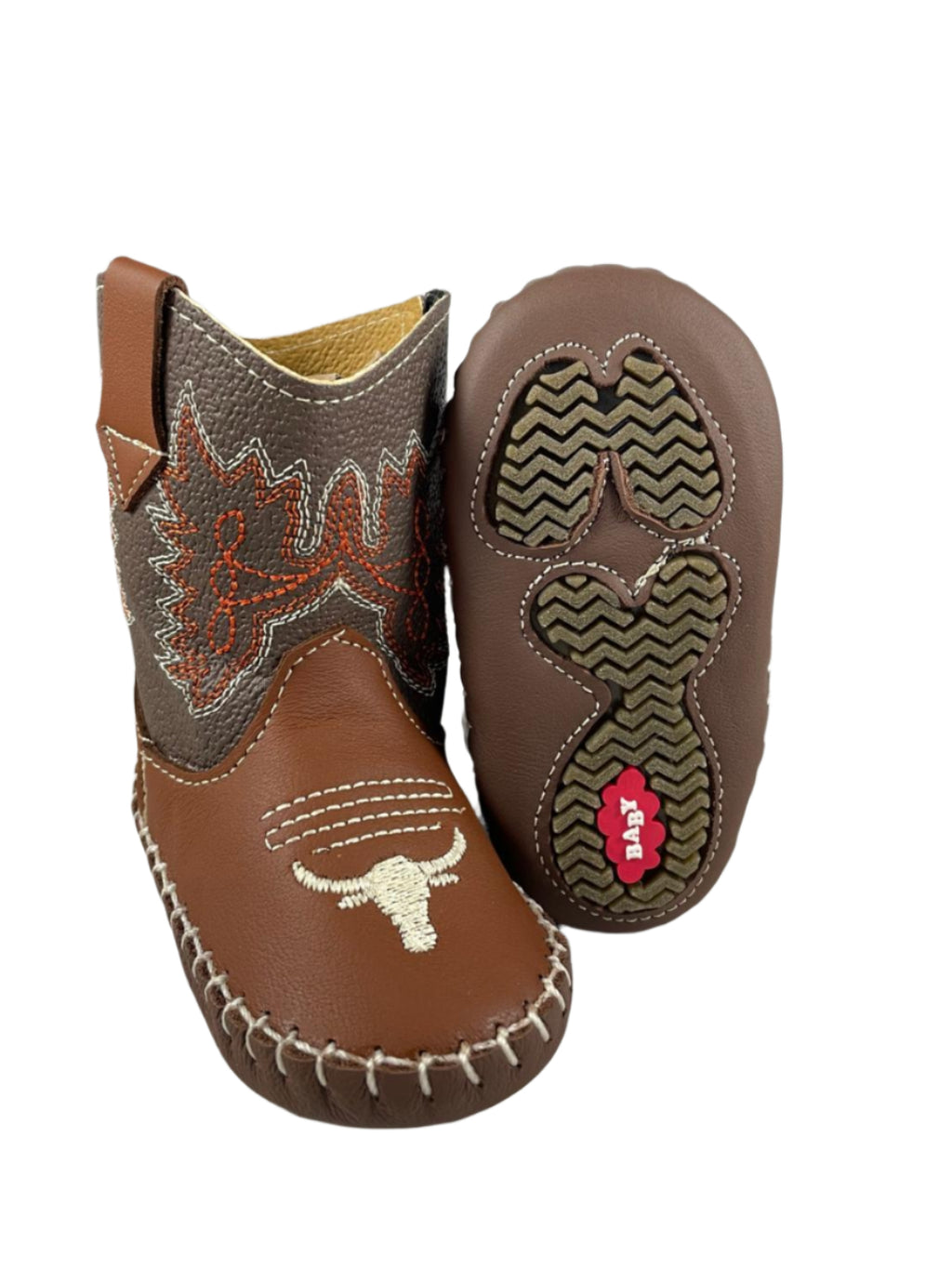 Baby Unisex Bull Shedron Brown Western Boots