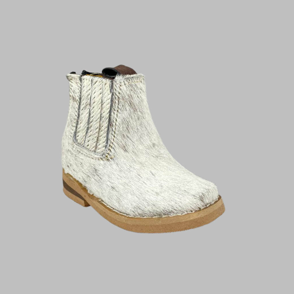 Baby Unisex Cow Hair Natural Western Ankle Boots