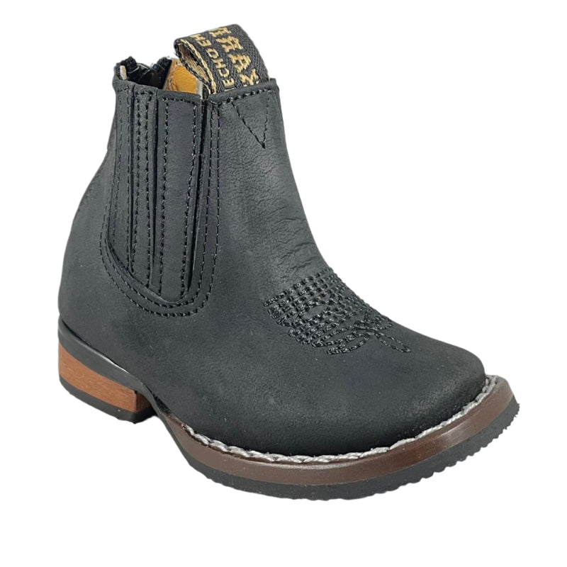 Baby Unisex Bulldog Black Western Ankle Boots