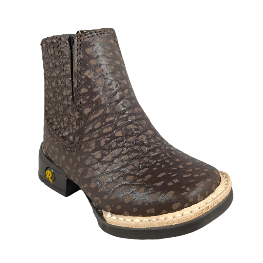 Baby Unisex Bull Neck Brown Western Ankle Boots