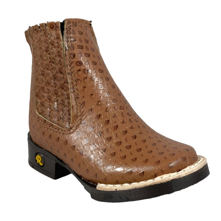 Baby Unisex Petatillo Print Tan Western Ankle Boots