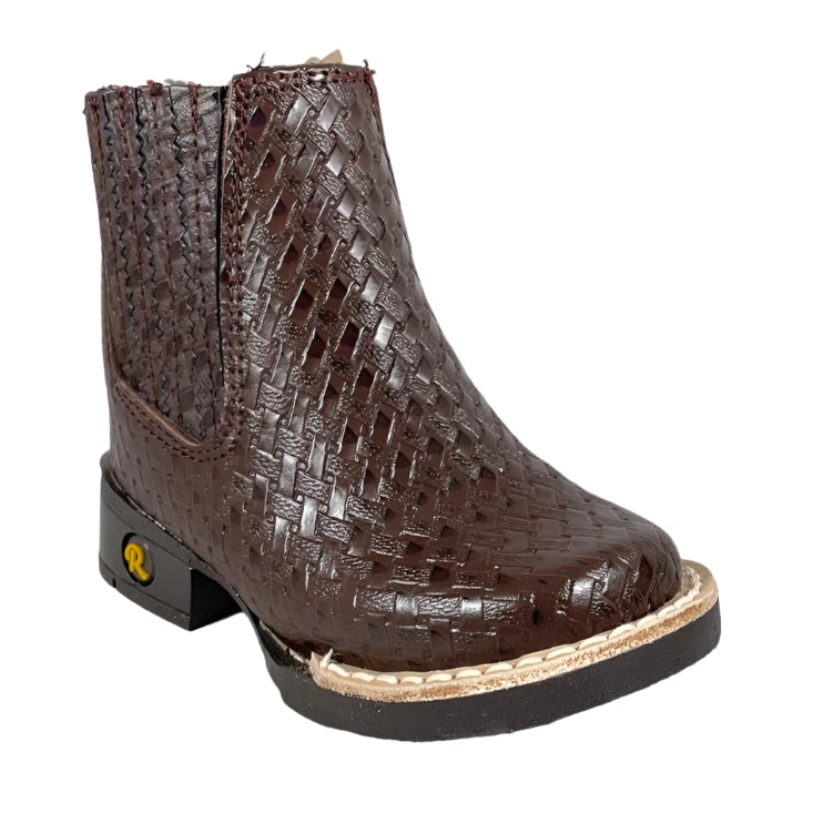 Baby Unisex Petatillo Print Brown Western Ankle Boots