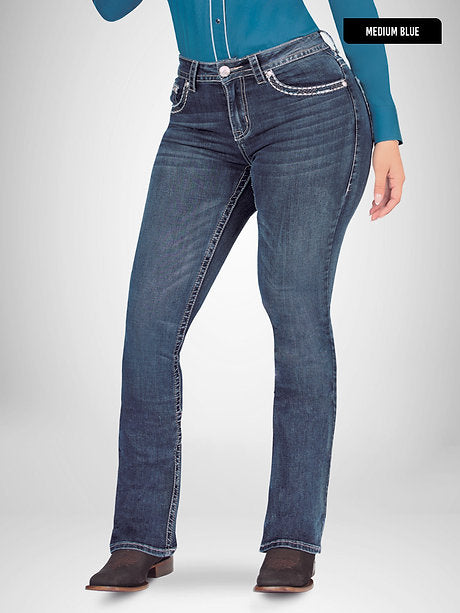 LAMASINI Women's Medium Blue Jeans - Boot Cut