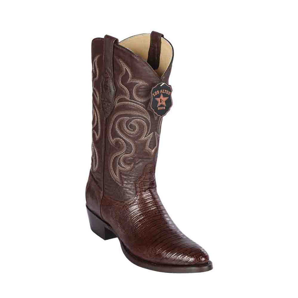 LOS ALTOS Men's Brown Lizard Exotic Boots - Round Toe