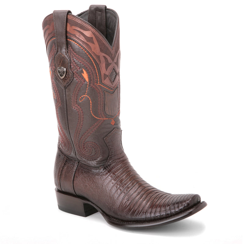 WILD WEST Men's Faded Brown Lizard Exotic Boots - Dubai Toe