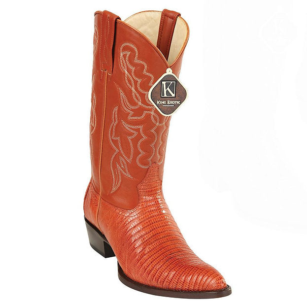 LOS ALTOS Men's Cognac Lizard Exotic Boots - J Toe