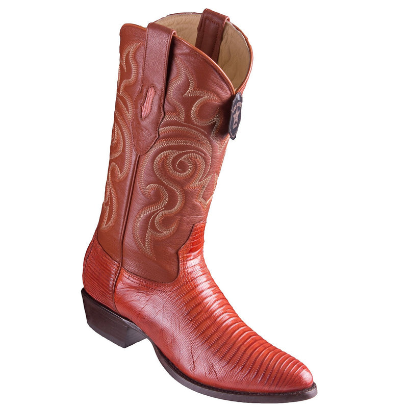LOS ALTOS Men's Cognac Lizard Exotic Boots - Round Toe