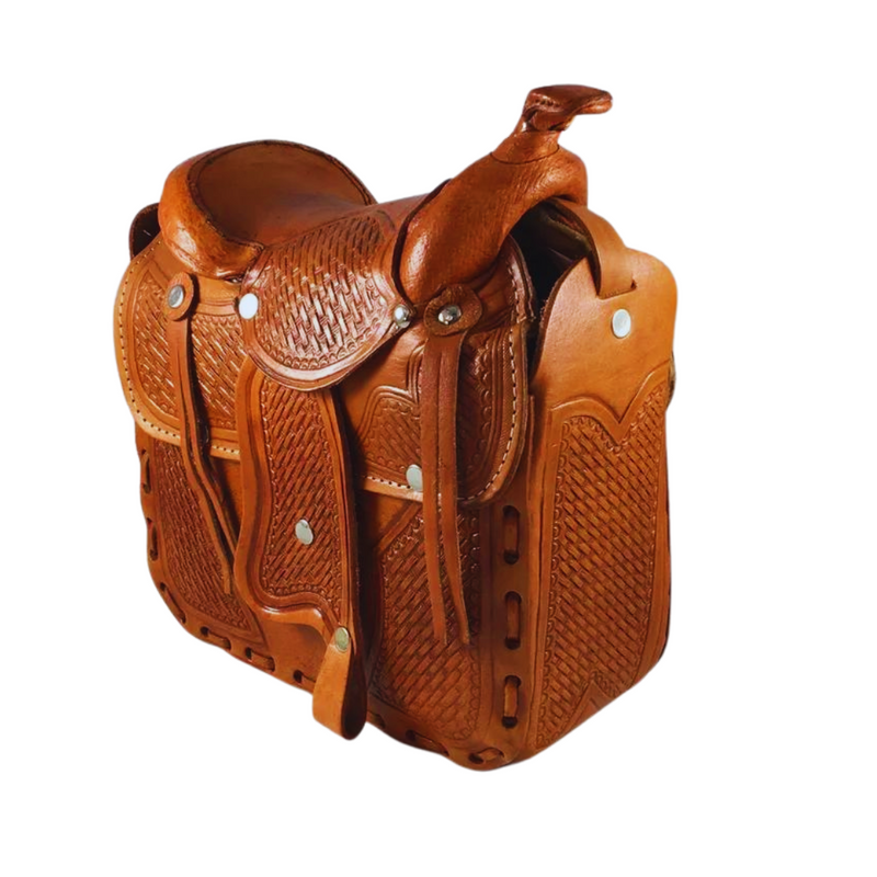Western Saddle Purse Leather Handbag-Bolsa Montura Piel