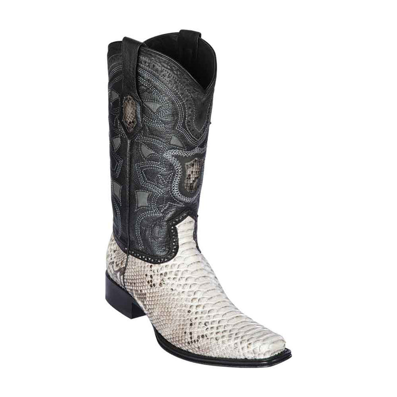 LOS ALTOS Men's Natural Python Exotic Boots - European Toe