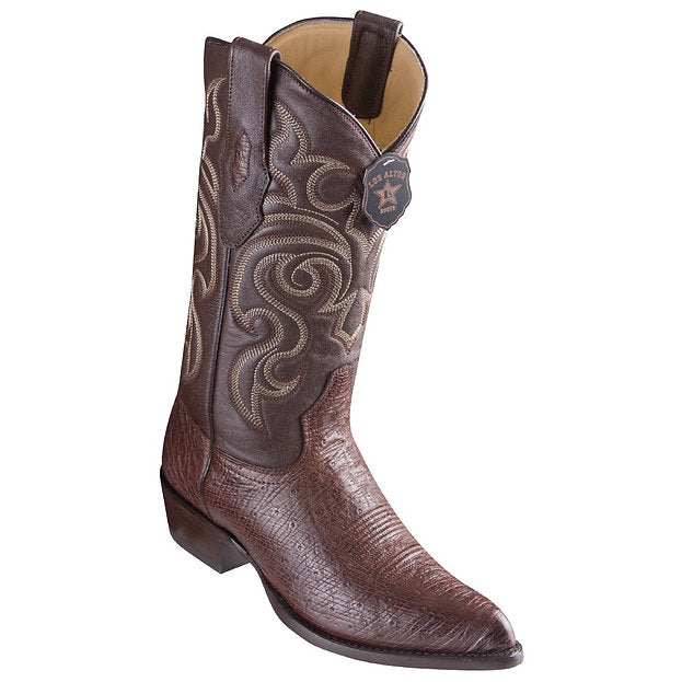 LOS ALTOS Men's Brown Smooth Ostrich Exotic Boots - J Toe