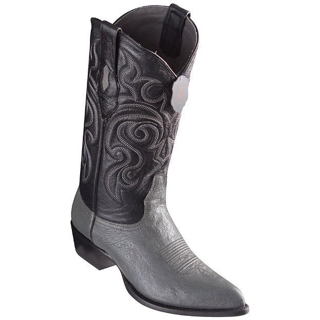 LOS ALTOS Men's Gray Smooth Ostrich Exotic Boots - J Toe