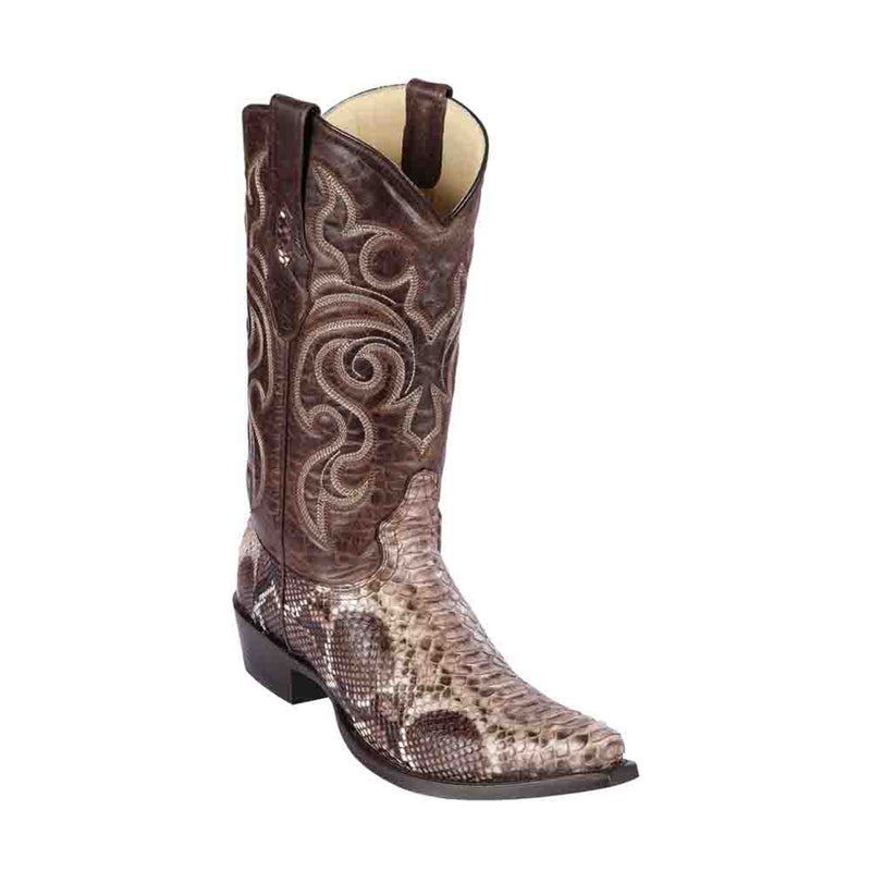 LOS ALTOS Men's Natural Python Exotic Boots - Snip Toe