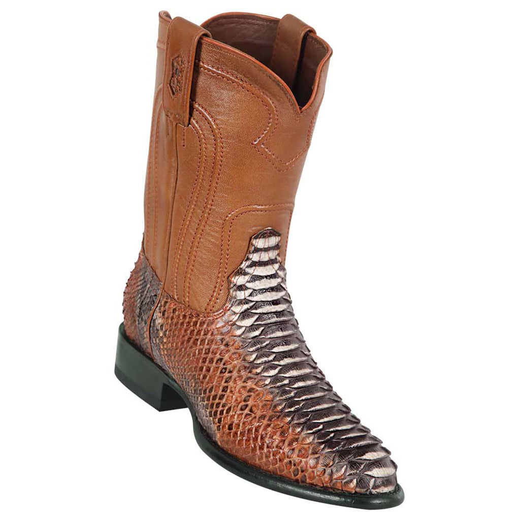 LOS ALTOS Men's Rustic Cognac Python Exotic Roper Boots