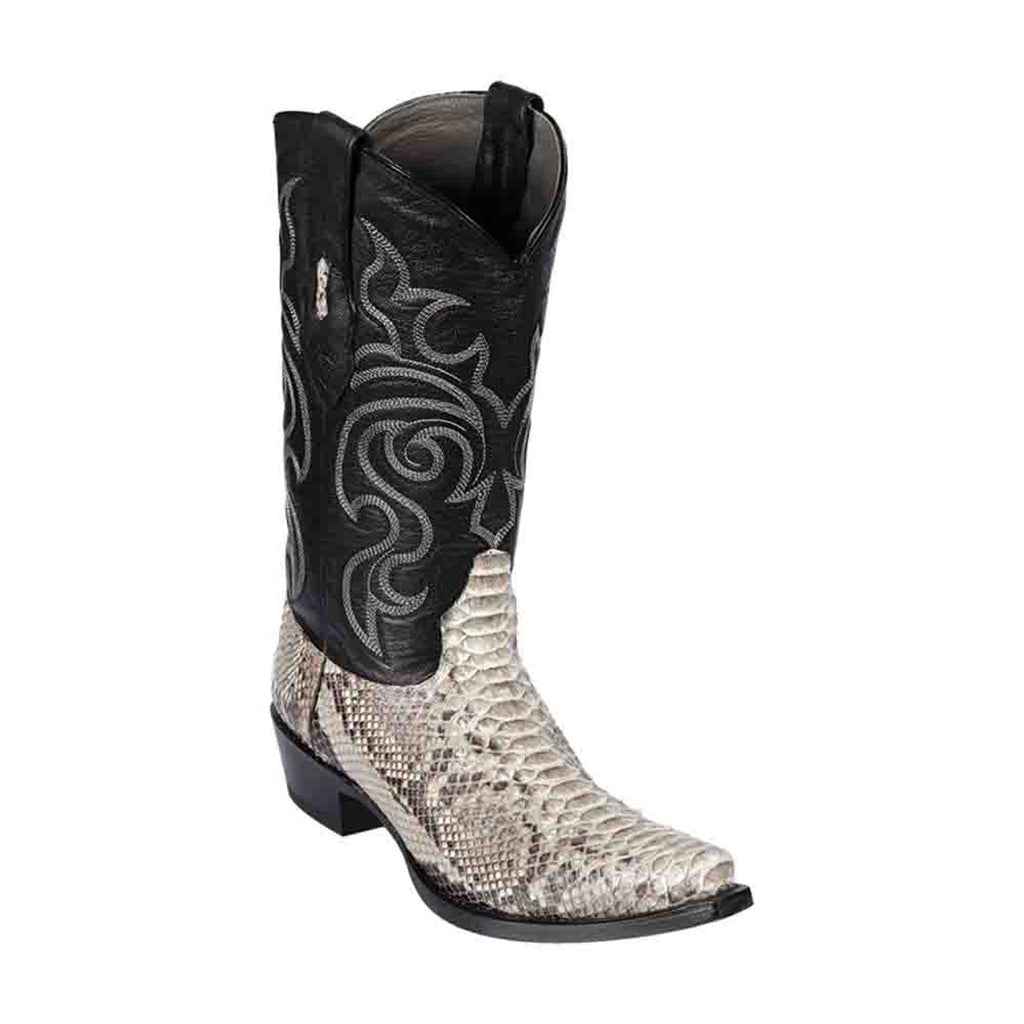 LOS ALTOS Men's Natural Python Exotic Boots - Snip Toe