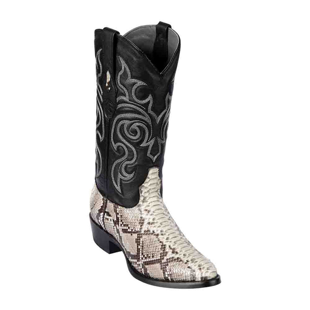 LOS ALTOS Men's Natural Python Exotic Boots - Round Toe