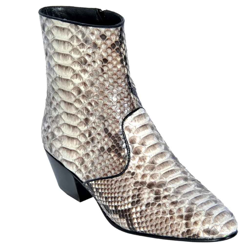 LOS ALTOS Men's Natural Python Ankle Zipper Boots