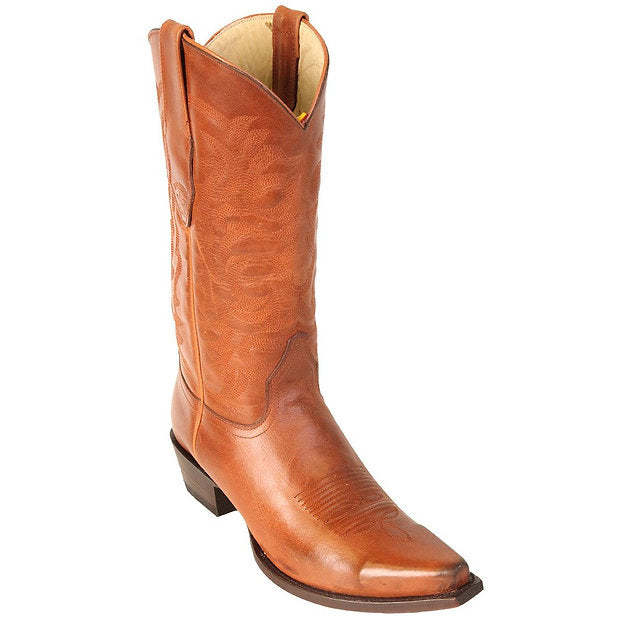 LOS ALTOS Men's Cognac Ostrich Leg Exotic Boots - J Toe