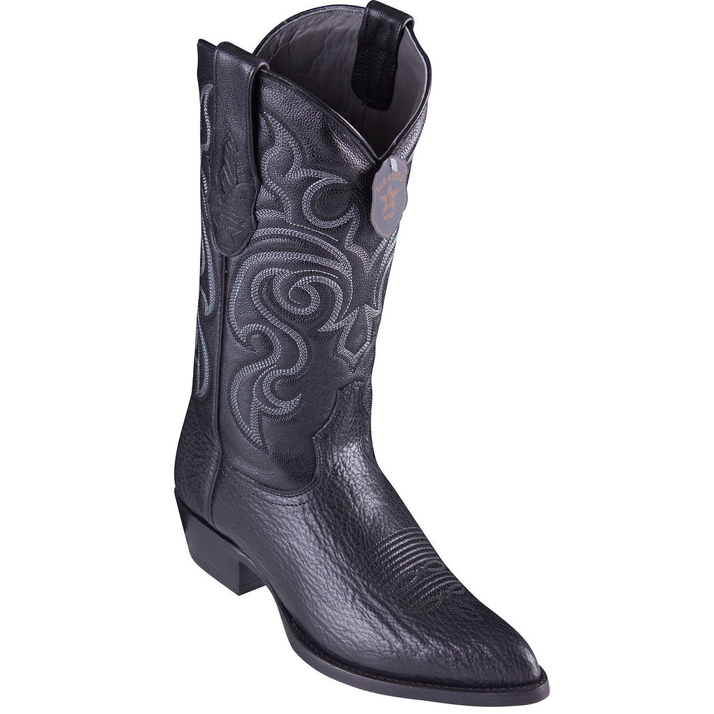 LOS ALTOS Men's Black Shark Exotic Boots - J Toe