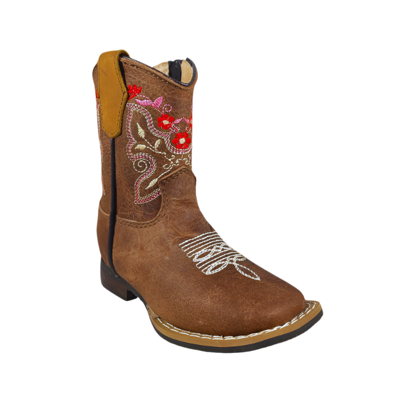 QUINCY Kids' Choco/Pink Rodeo Boots
